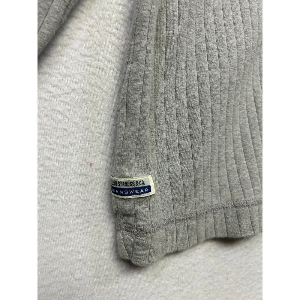 Gorpcore Levi Strauss & Co Mens L Gray Ribbed Cotton Long Sleeve Henley Shirt